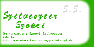 szilveszter szopri business card